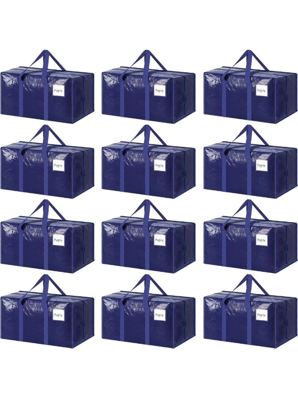 12 Pack Heavy Duty Large Moving Bags with Strong Zipper - Durable Storage